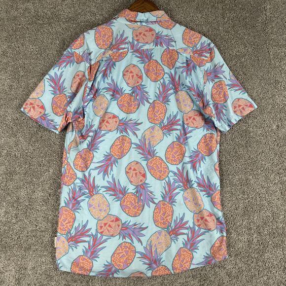 Tipsy Elves Shirt Mens XL Blue Pina Colada Hawaiin S/S Button Up Rayon Blend - Picture 10 of 10